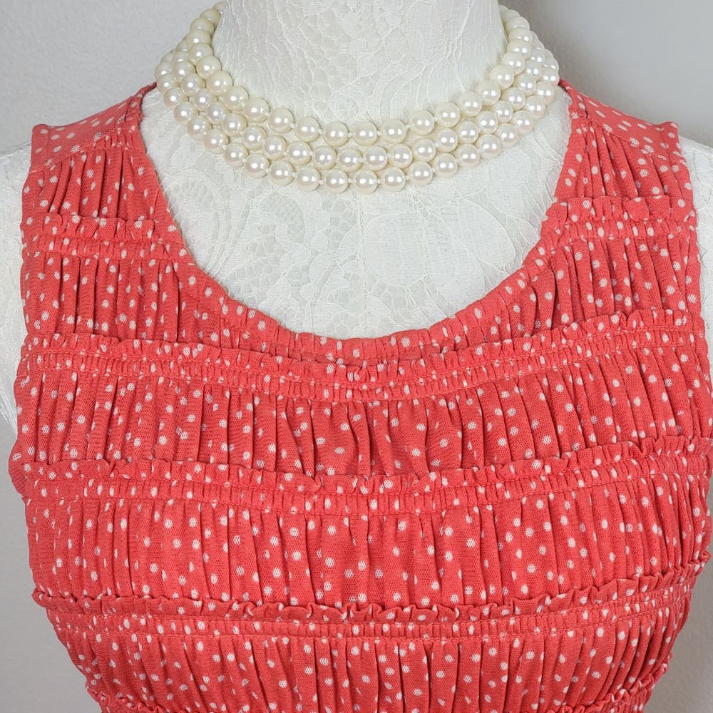 Postmark Anthropologie Sleeveless Polka Dot Mini Dress Smocked Fit & Flare XS - Picture 13 of 13
